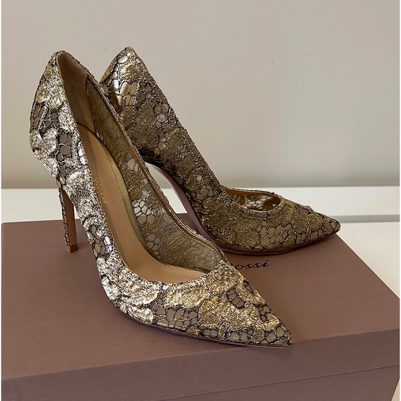 ✨GIANVITO ROSSI✨ Metallic Lace Pumps - NWT - Brand New - Picture 2 of 8